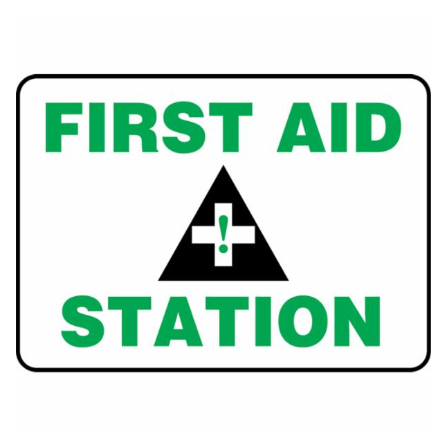 Accuform® "FIRST AID STATION" Contractor Preferred Plastic Signs, 10" X 14"