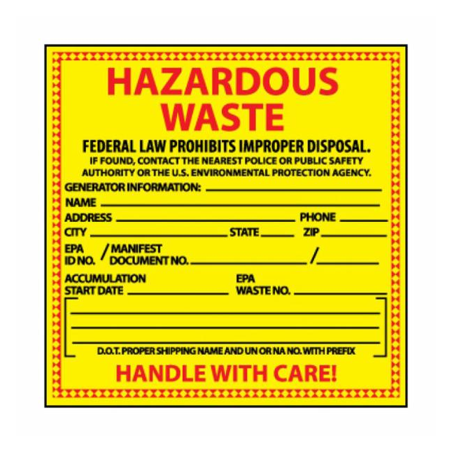 Accuform® "HAZARDOUS WASTE" Vinyl Label