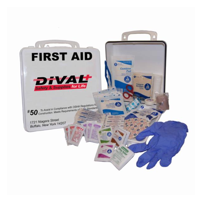 DiVal Bulk Metal First Aid Kit, 50 Person