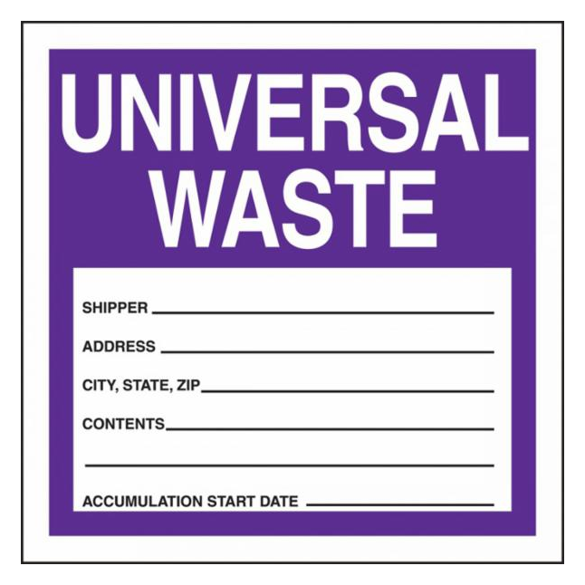 Accuform® "UNIVERSAL WASTE" Label