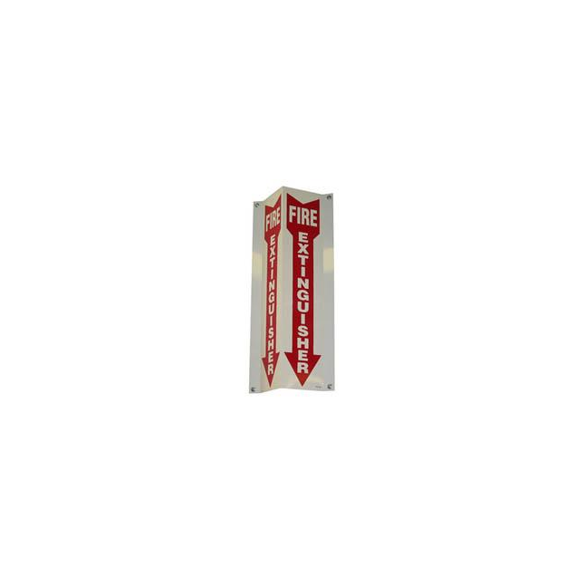 3-D Rigid Plastic Angle Fire Extinguisher Arrow Sign, 4" x 18"