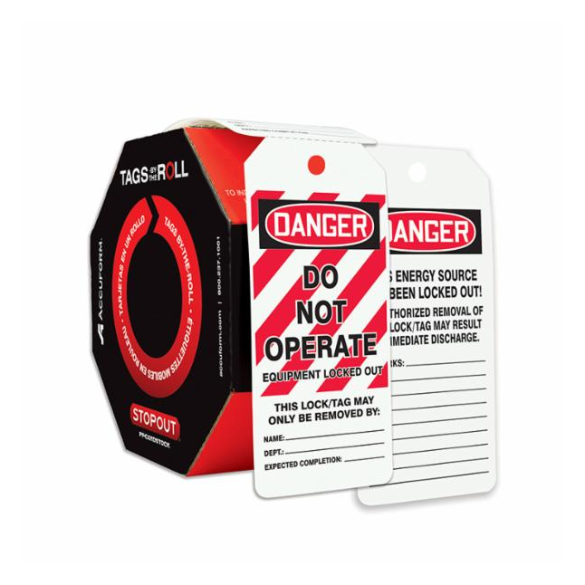 " DANGER DO NOT OPERATE " OSHA Tags By-The-Roll, PF Cardstock, 6-1/4"H x 3"W