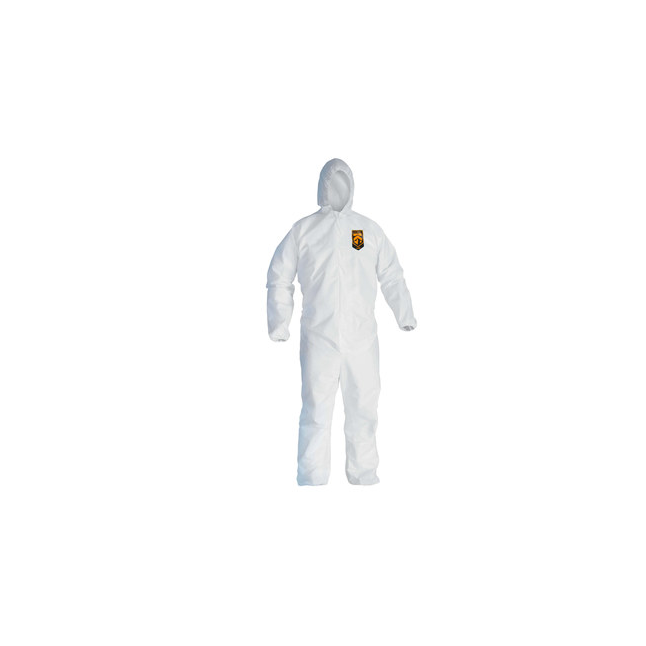 KC A40 Disposable Coverall w/ Zipper Front, Elastic Wrists, Ankles, Hood & Boots
