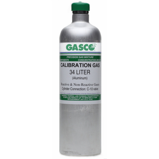 Calibration gas 50% LEL, 18%, O2 10ppm H2S, 50ppm CO 34L