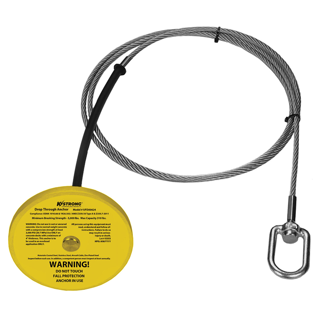 DiVal D-SAFE 5K Drop Thru Anchor with Swivel D-ring