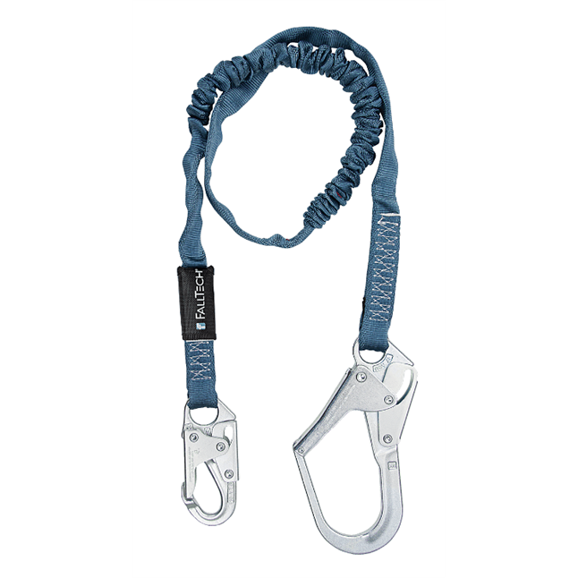 Falltech Shock Absorbing Lanyard with Rebar Hook, 6'