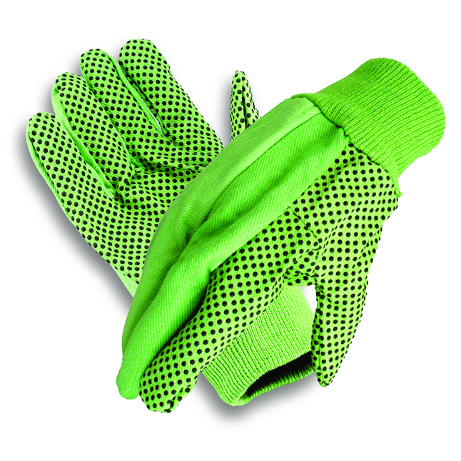 Cotton/Polyester Hi Viz w/Dotted Palm Gloves