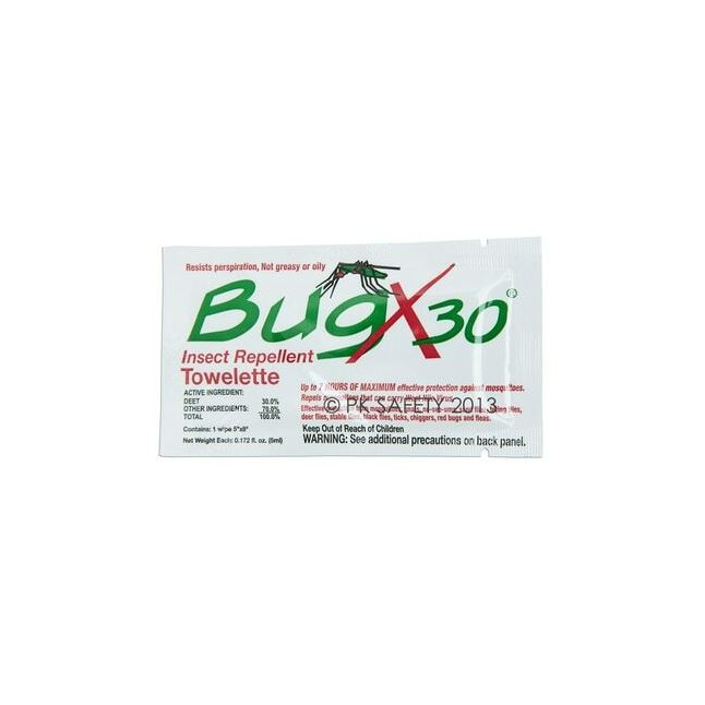 BugX 30®Insect Repellent Towelette Individual Packet