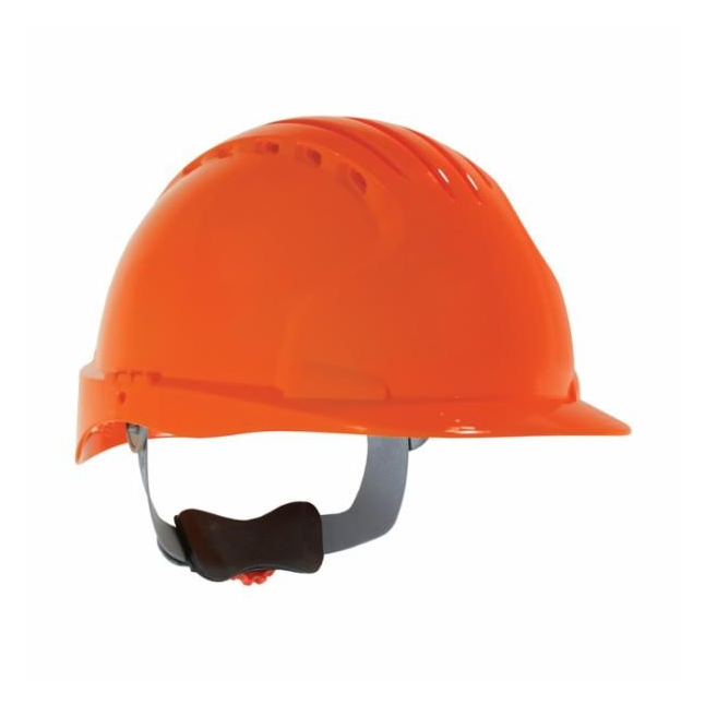 Evolution® Deluxe Standard Brim Hard Hat w/ 6-Point Polyester Suspension & Wheel Ratchet Adjustment, Vented