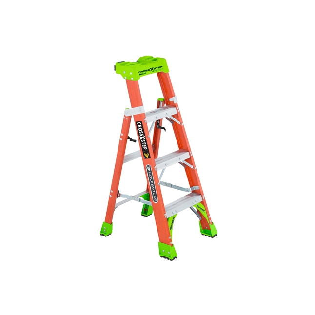 Louisville Ladder Fiberglass Cross Step Ladder, Type 1A, 300-Pound Load Capacity