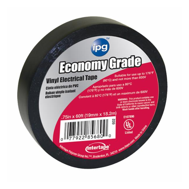 Economy Grade Electrical Tape, 3/4" x 60’