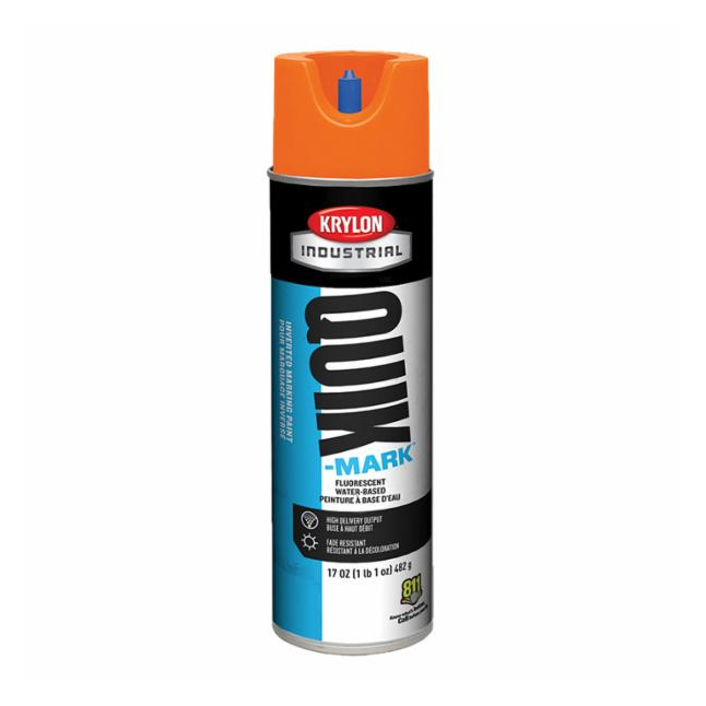 Krylon® Industrial Quik-Mark™ WaterBased Inverted Fluorescent Marking Paints, 20 oz