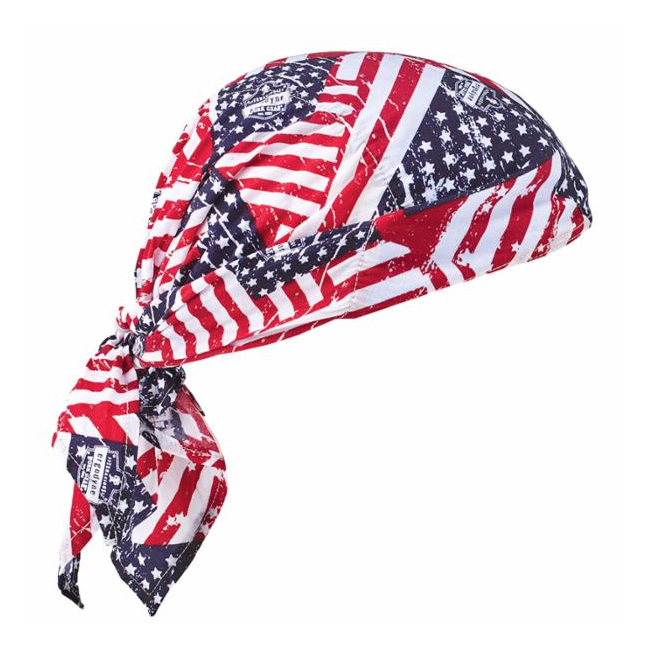 Ergodyne Chill-Its® 6710 Evaporative Cooling Bandana Triangle Hat, Tie Closure