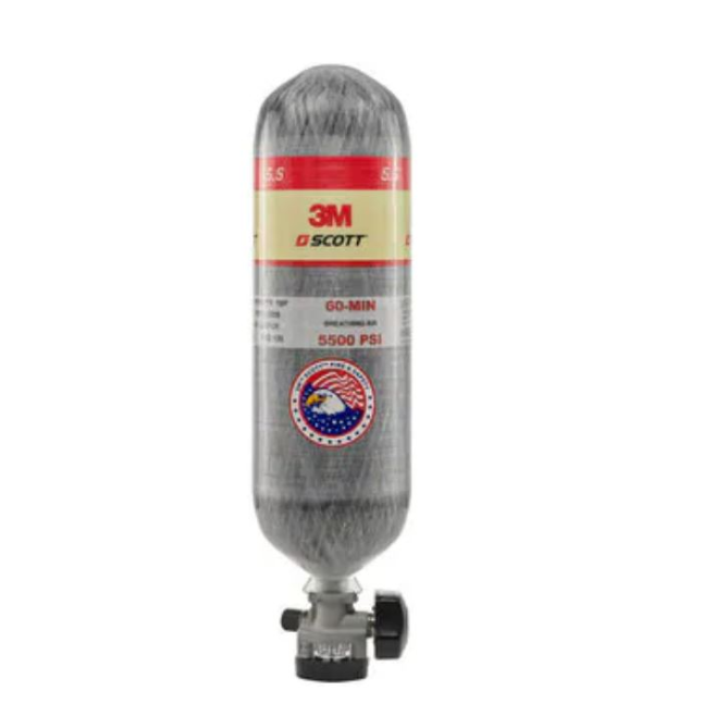 Scott™ Air-Pak™ X3 Pro 5.5 Carbon Cylinder w/ Valve Assembly & Threaded Fitting, 60 minutes