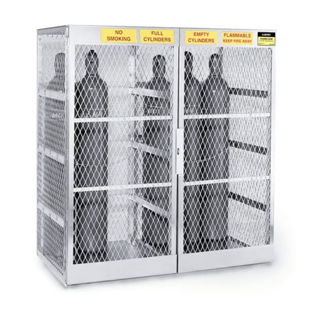 Justrite Cylinder Locker, Holds 20 Vertical Gas Cylinders