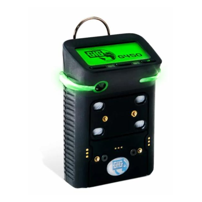 GfG Microtector II G450 4 Gas Detector(LEL, O2, H2S & CO) w/Pump, Battery Pack, Double Charger, Cal Adpater & Tubing, Manual, CD
