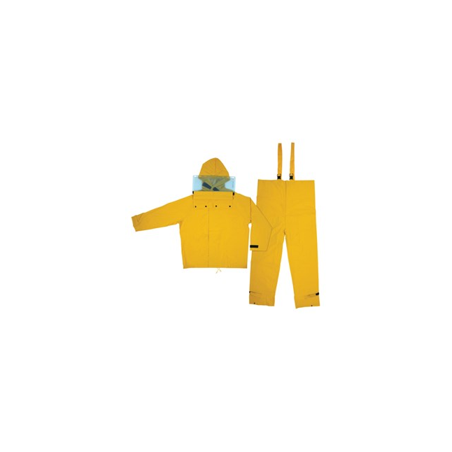 Hydroblast Series Rain Gear .35mm Yellow PVC / Polyester Rain Wear 2 Piece Hydroblasting Rain Suit Main Image