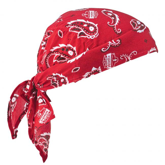 Ergodyne Chill-Its® 6710 Evaporative Cooling Bandana Triangle Hat, Tie Closure