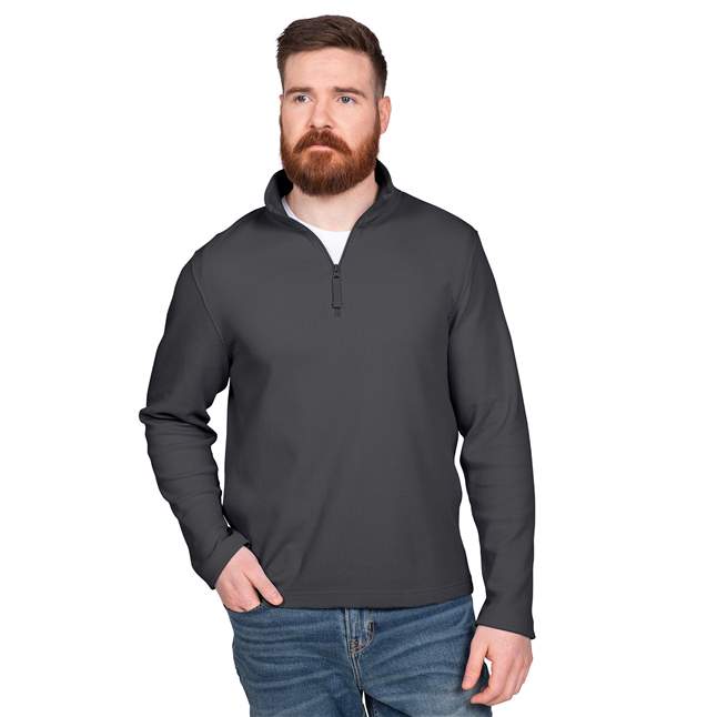 Charles River Apparel® 9349 Men’s Lightweight Waffle Quarter Zip Pullover, 7.37 oz/yd2