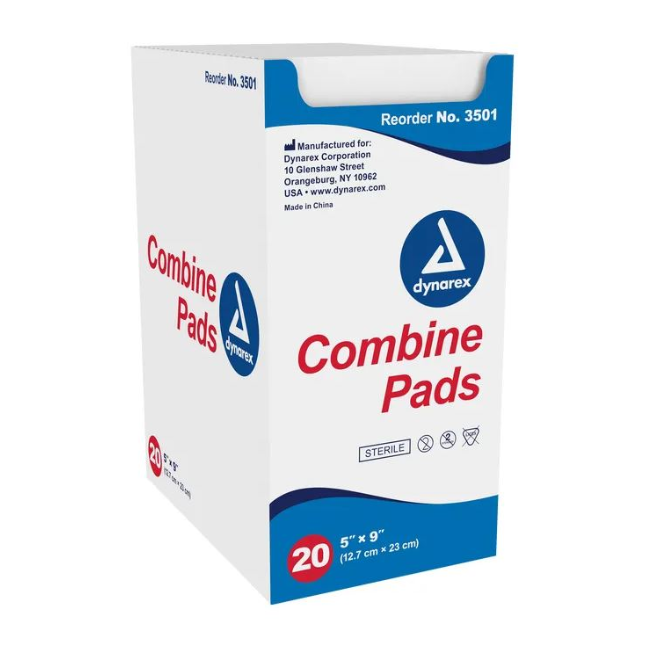 Dynarex® Sterile Combine Pads, 5" x 9"