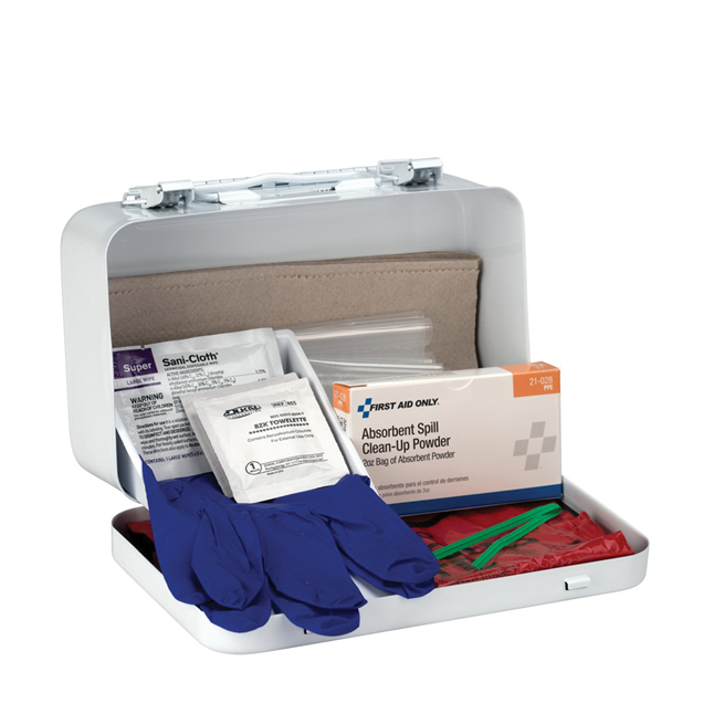 First Aid Only® Blood Borne Pathogen Spill Clean-Up Kit, Steel Weatherproof Case