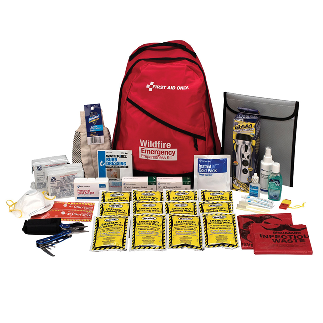 First Aid Only® Portable Wildfire Emergency Preparedness Backpack, 2 Person