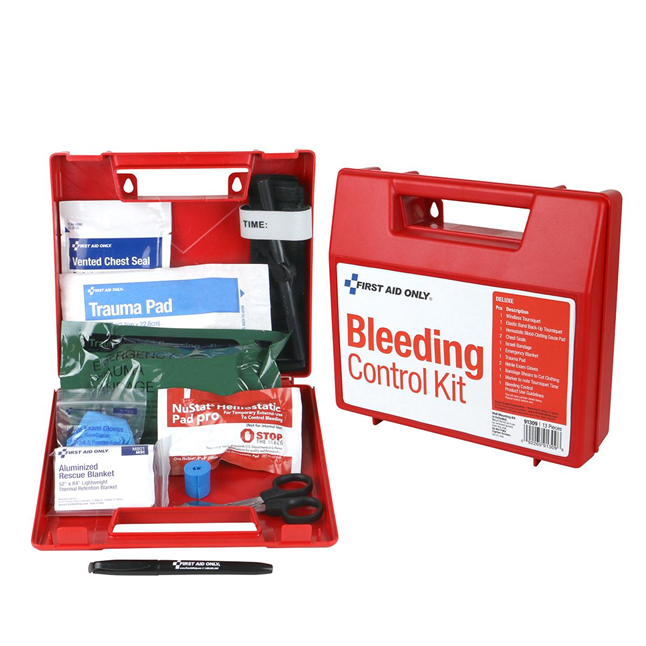 First Aid Only® Deluxe Bleeding Control Wall Station Kit, 24 Person