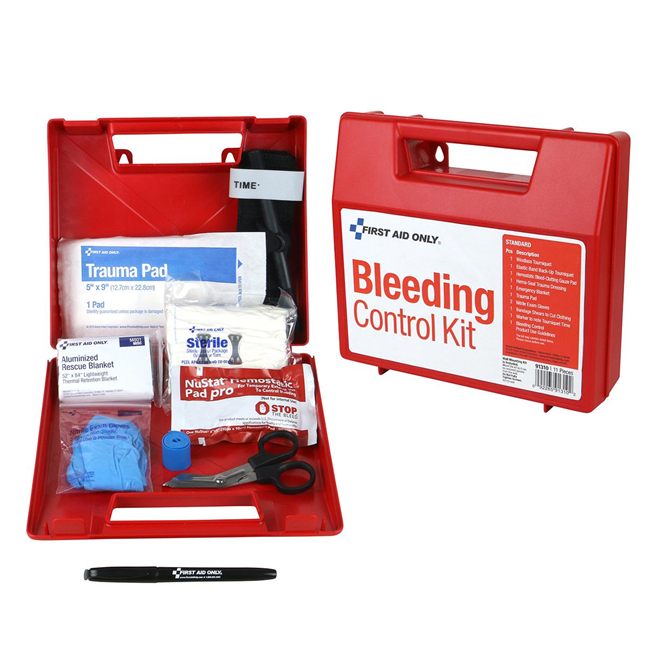 First Aid Only® Standard Bleeding Control Wall Station Kit, 24 Person