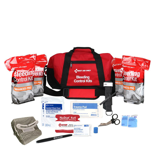 First Aid Only® Bleeding Control Multiple Victim Bag, 19 Pieces