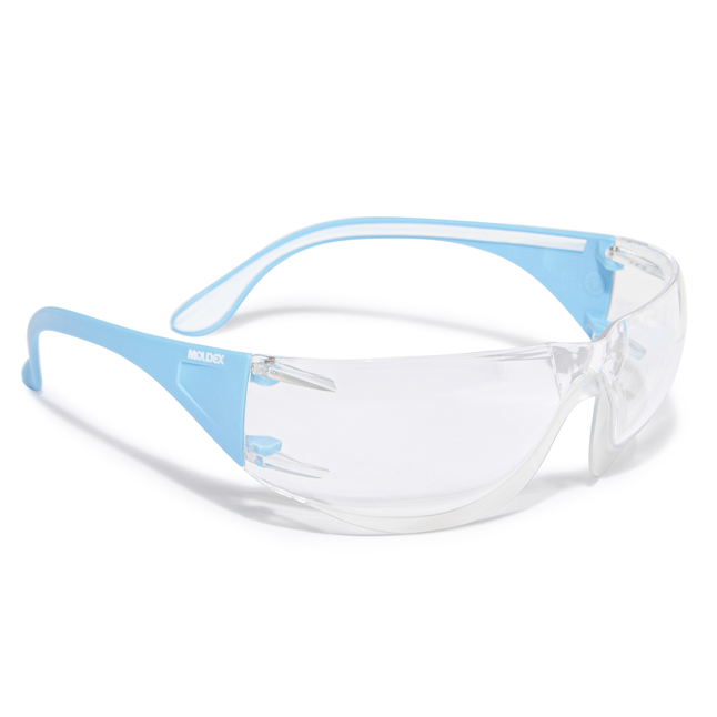 Moldex® 5002C-2 Adapt Safety Glasses, Premium Anti-Fog/Anti-Scratch Clear Lens, Light Blue Temples