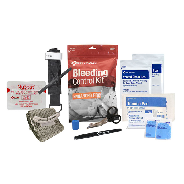 First Aid Only® Enhanced Pro Bleeding Control Kit, 15 Pieces