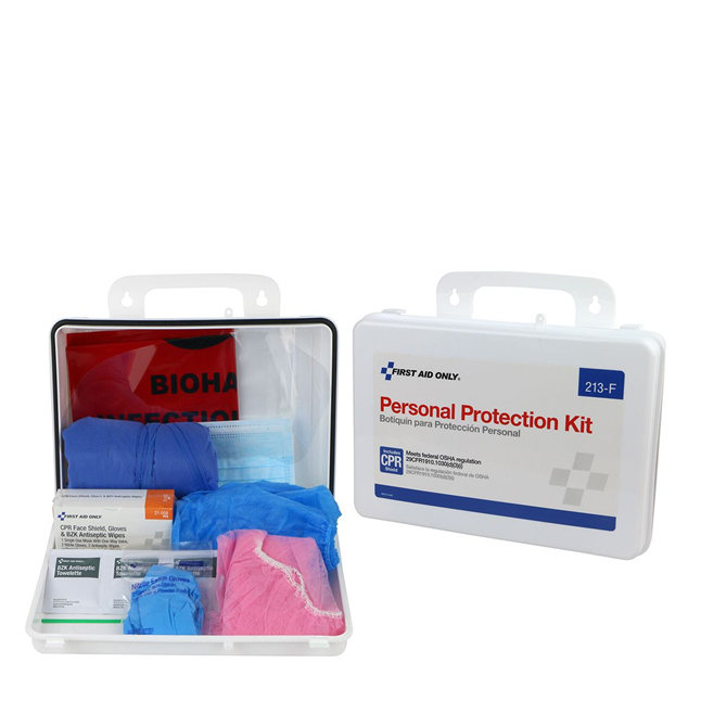 First Aid Only® Blood Borne Pathogen Spill Clean Up Apparel Kit, Plastic Case