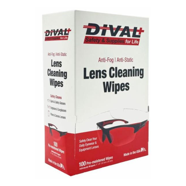 DiVal Lens Cleaning Wipes, 100 per Box