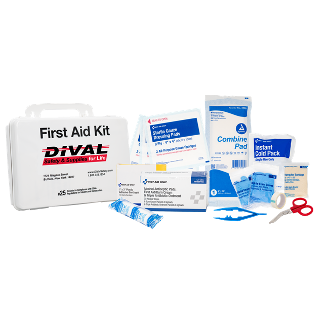 DiVal Contractor Plastic First Aid Kit, 25 Person Main Image