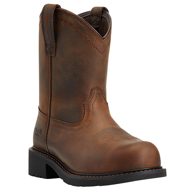 Ariat Women's 8" Fatbaby Pull-On Steel Toe Wellington Boot
