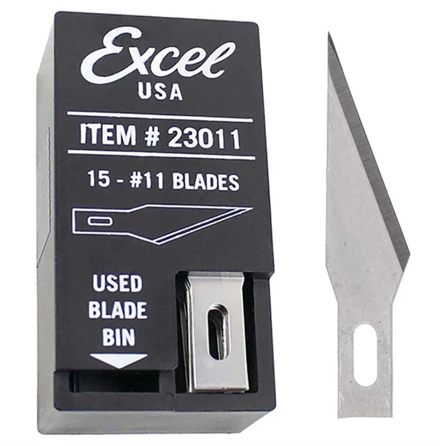 Excel No.11 Double Honed Blade, 15 piece Dispenser