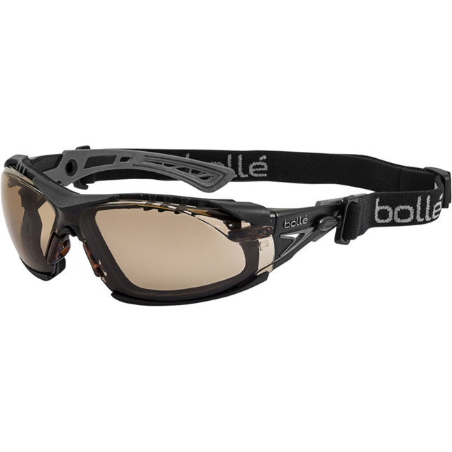 Bolle Rush+ Assembled Safety Glasses with Foam & Strap Kit