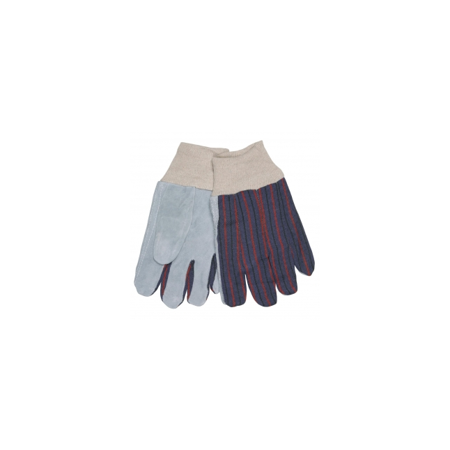 MCR 1040 Economy Leather Palm Gloves with Clute Pattern & Knit Wrist