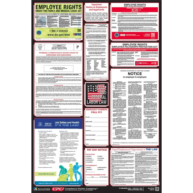 OSHA Safety Poster: Combo State, Federal & OSHA Labor Law Posters
