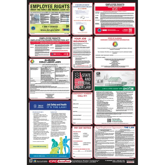 OSHA Safety Poster: Combo State, Federal & OSHA Labor Law Posters