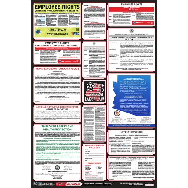 OSHA Safety Poster: Combo State, Federal & OSHA Labor Law Posters