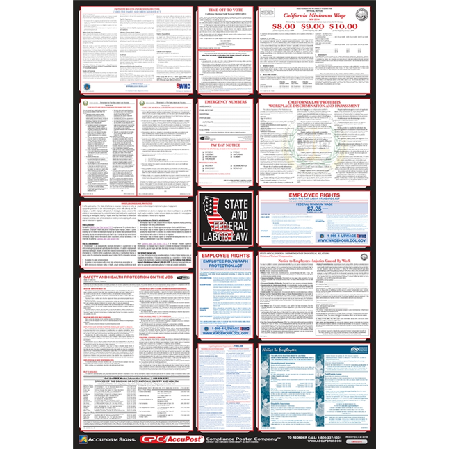 OSHA Safety Poster: Combo State, Federal & OSHA Labor Law Posters