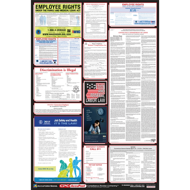 OSHA Safety Poster: Combo State, Federal & OSHA Labor Law Posters
