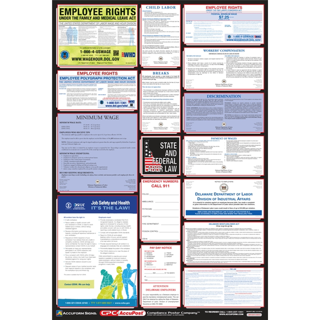 OSHA Safety Poster: Combo State, Federal & OSHA Labor Law Posters