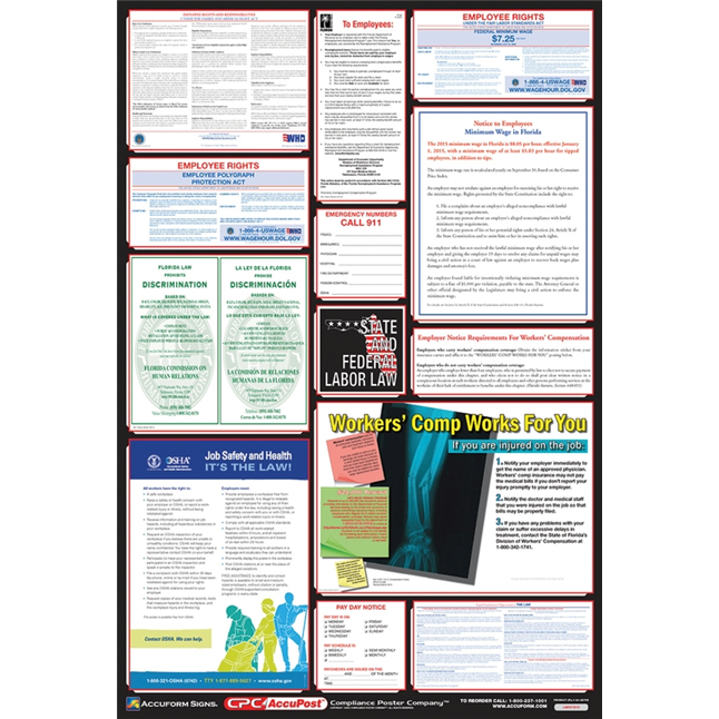 OSHA Safety Poster: Combo State, Federal & OSHA Labor Law Posters