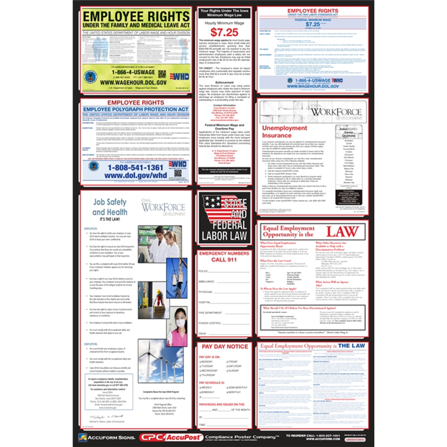 OSHA Safety Poster: Combo State, Federal & OSHA Labor Law Posters