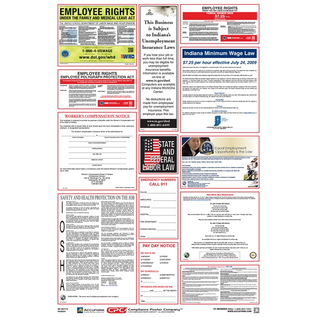 OSHA Safety Poster: Combo State, Federal & OSHA Labor Law Posters