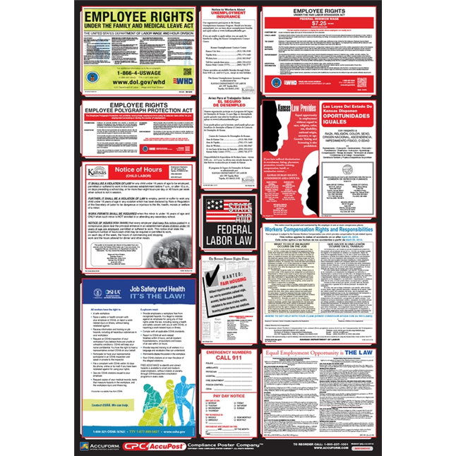OSHA Safety Poster: Combo State, Federal & OSHA Labor Law Posters