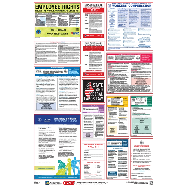 OSHA Safety Poster: Combo State, Federal & OSHA Labor Law Posters