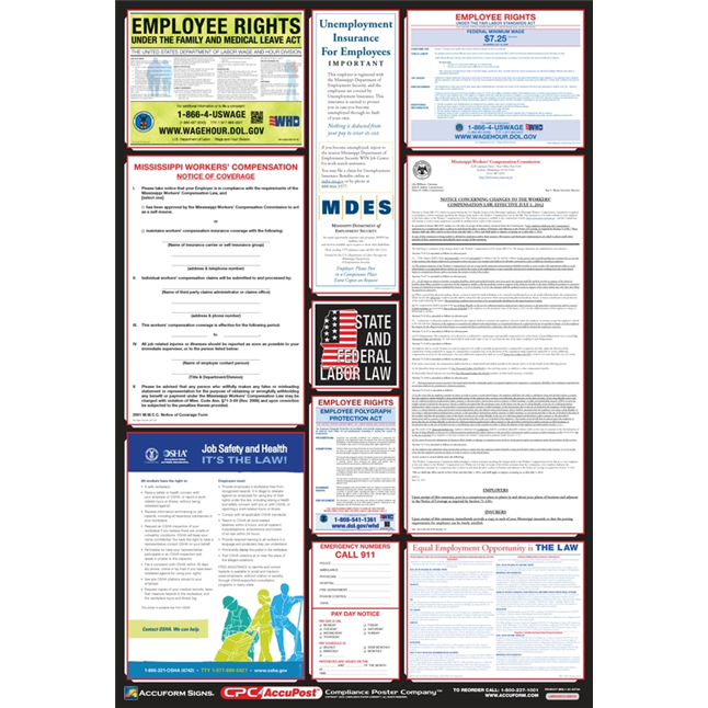 OSHA Safety Poster: Combo State, Federal & OSHA Labor Law Posters